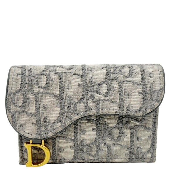 Christian Dior  Saddle Oblique Canvas Card Holder Gray - Picture 1 of 13